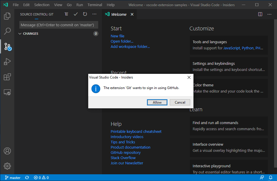 connect to github with visual studio for mac